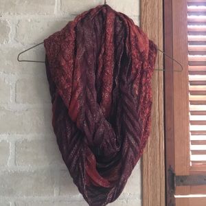 Red & Maroon glitter Infinity Scarf